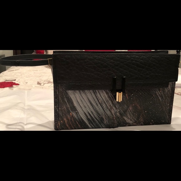 Snakeskin clutch. Genuine leather.